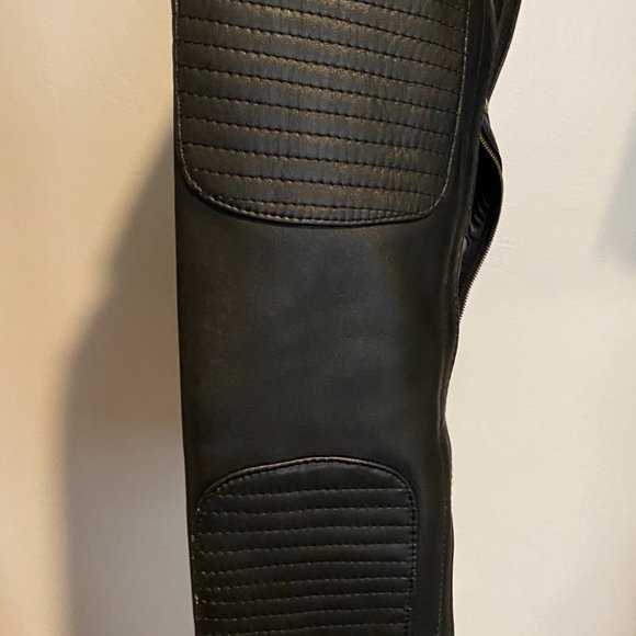 NWOT NEVER WORN Black REAL LEATHER Slim Fit Quilted Motorcycle Biker Jacket - Picture 3 of 10